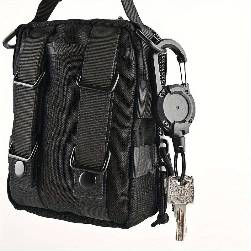 Heavy-Duty Retractable Multifunctional Keychain – Steel Cord + Reinforced Buckle