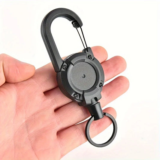 Heavy-Duty Retractable Multifunctional Keychain – Steel Cord + Reinforced Buckle